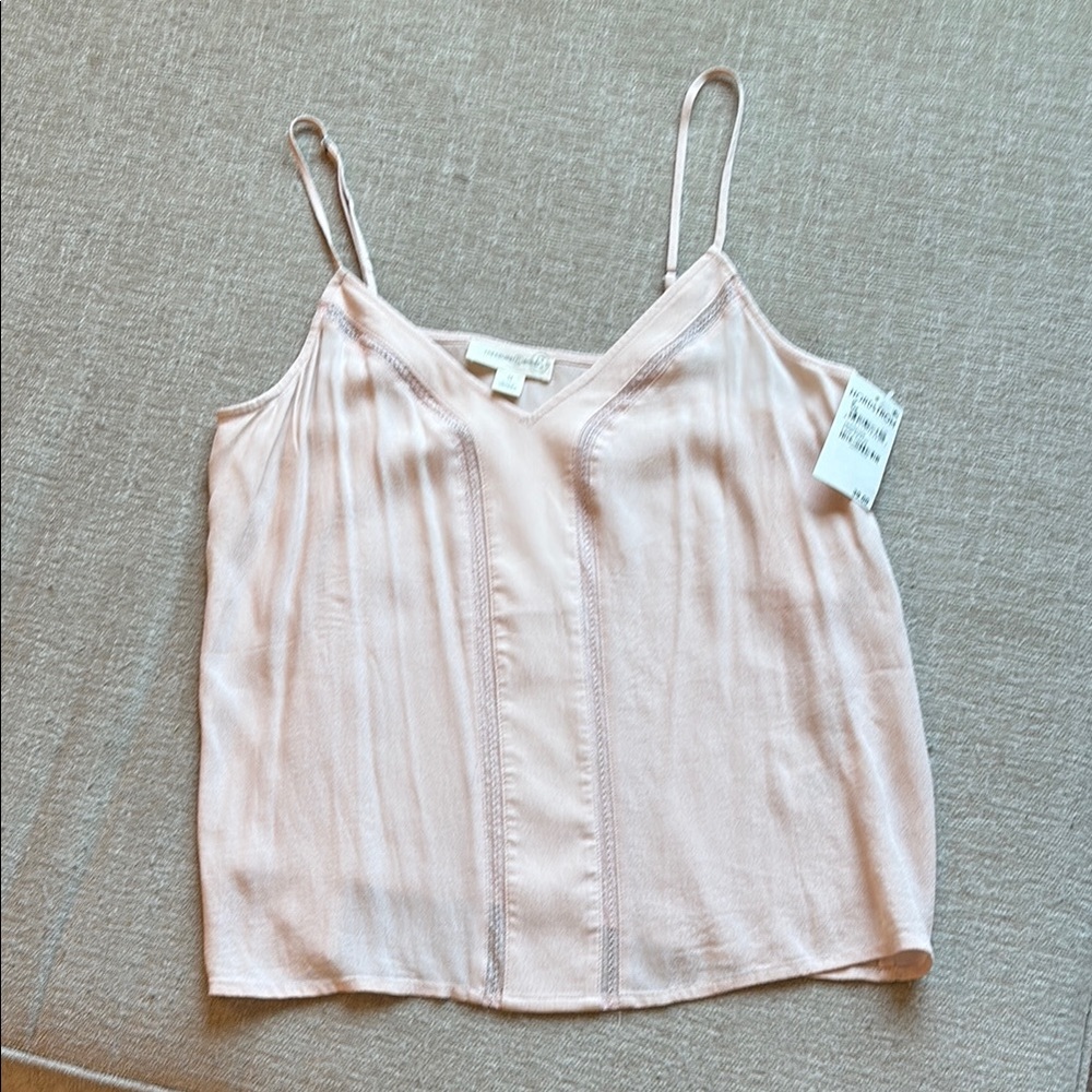 Nordstrom Treasure and Bond Pink Pleated Camisole Sleeveless Top